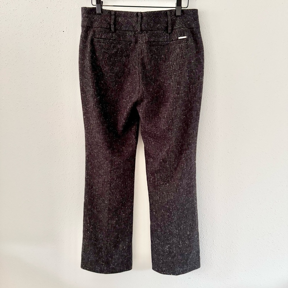 NY&Co Tweed Mid-Rise Straight Leg Trouser Pants Women's 6 Petite Brown-Grey 6P - Picture 6 of 8